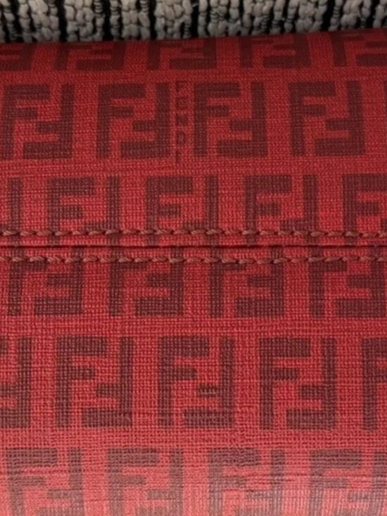 Very Cute Fendi Monogram Tote/Handbag~ Red with Gold Hardware - Picture 10 of 16
